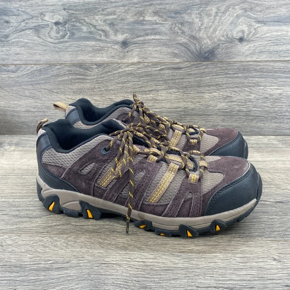 Eddie Bauer Waterproof Lace Up Hiking Sneakers Shoes Men's Size 9 Beige Brown